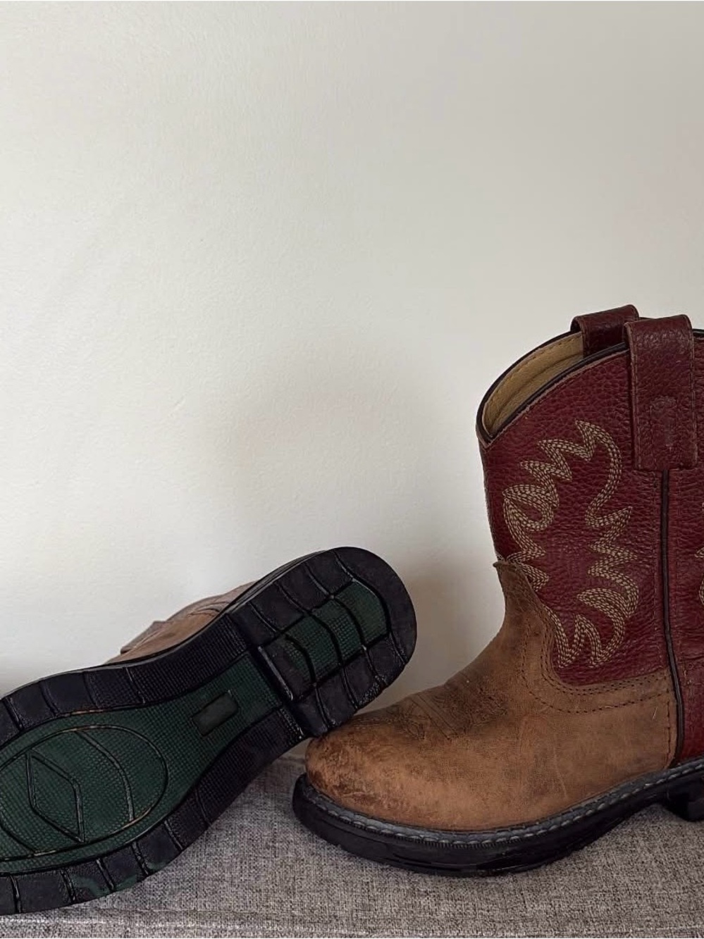 Youth Smoky Mountain Two-Tone Leather Western Cowboy Boots - size 11